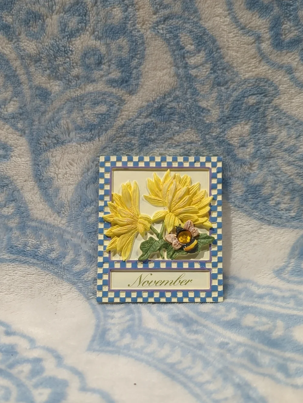 November Floral Magnetic Plaque - Wall Décor
